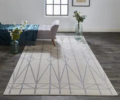 Micah 3045F White/Silver/Gray 6'7" x 9'6" Rug