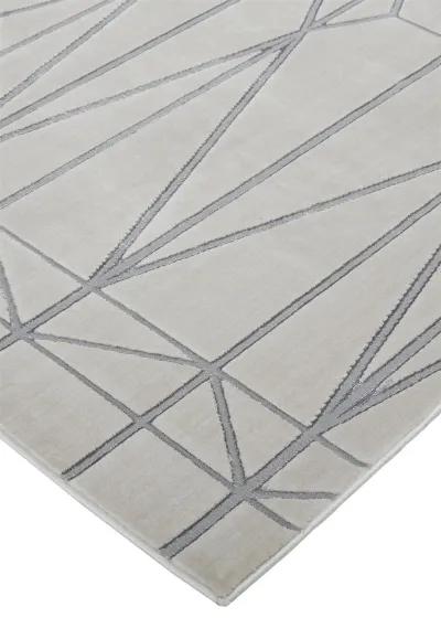 Micah 3045F White/Silver/Gray 6'7" x 9'6" Rug