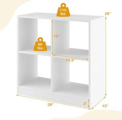 4-Cube Kids Bookcase with Open Shelves