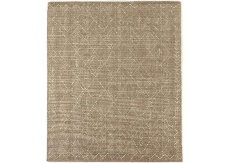 Nador Taupe Moroccan Hand Knotted 9' x 12' Rug