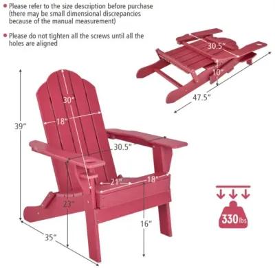 Hivvago Foldable Weather Resistant Patio Chair with Built-in Cup Holder