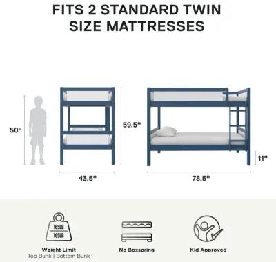 DHP Adrian Kids' Wood Twin over Twin Bunk Bed