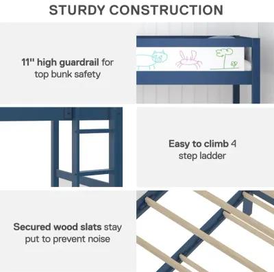 DHP Adrian Kids' Wood Twin over Twin Bunk Bed