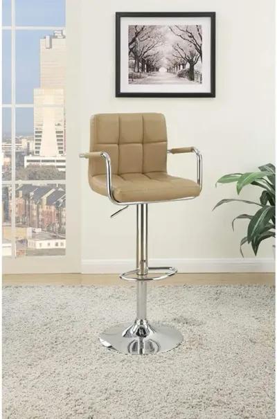 Set of 2 Brown Faux Leather Barstool Chairs