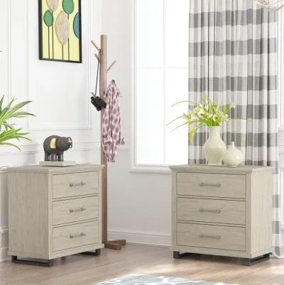 FESTIVO 32" Wide Nightstand with 3 Drawers - Set of 2