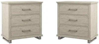 FESTIVO 32" Wide Nightstand with 3 Drawers - Set of 2