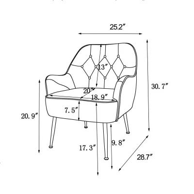 Modern Mid Century Chair Velvet Sherpa Armchair For Living Room Bedroom Office Easy Assemble