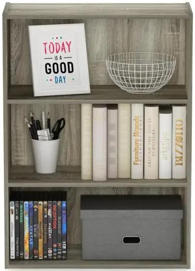 Furinno Pasir 3 Tier Open Shelf Bookcase, French Oak Grey