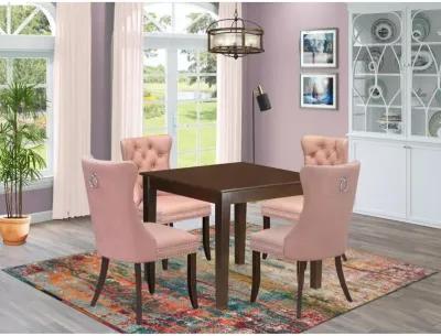 5 Piece Dining Room Table Set Consists of a Square Kitchen Table