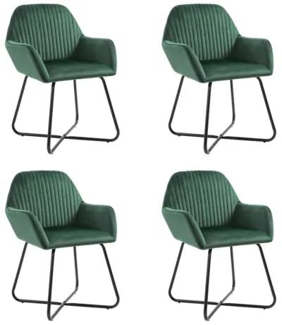 vidaXL Dining Chairs 4 pcs Green Velvet