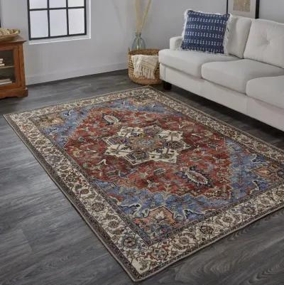 Percy 39AHF Blue/Red/Ivory 9'2" x 12' Rug