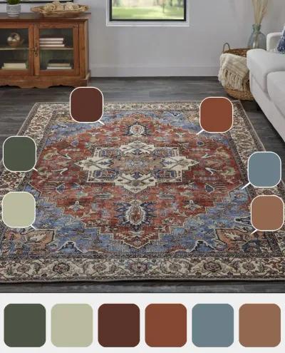 Percy 39AHF Blue/Red/Ivory 9'2" x 12' Rug