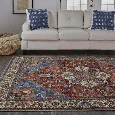 Percy 39AHF Blue/Red/Ivory 9'2" x 12' Rug