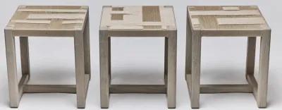 Venice Square Stools  - Champagne