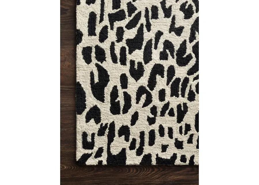 Masai MAS02 Black/Ivory 3'6" x 5'6" Rug