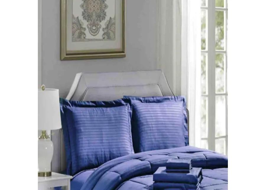 Embossed 8-Pieces Stripe All Season Ultra Soft High Quality Microplush Comforter Set