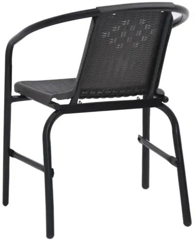 vidaXL Patio Chairs 4 pcs Plastic Rattan and Steel 242.5 lb