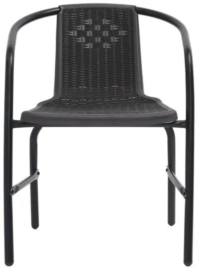 vidaXL Patio Chairs 4 pcs Plastic Rattan and Steel 242.5 lb