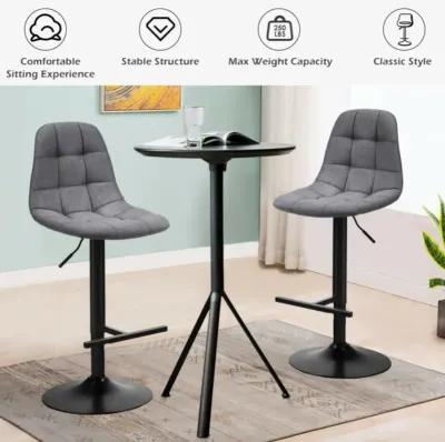 Hivvago 2 Pieces Adjustable Bar Stools Swivel Counter Height Linen Chairs