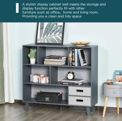 3 Tier Bookcase Chest Open Shelves Cabinet Home Storage Furniture with Drawers