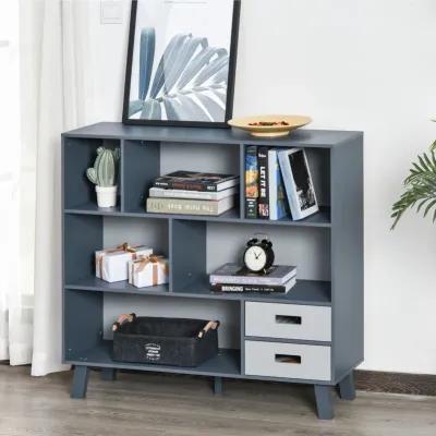 3 Tier Bookcase Chest Open Shelves Cabinet Home Storage Furniture with Drawers