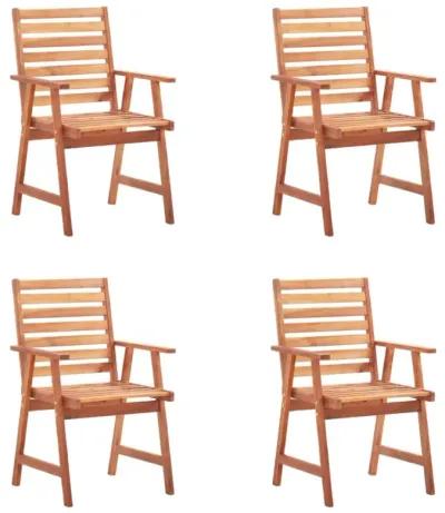 vidaXL Patio Dining Chairs 4 pcs with Cushions Solid Acacia Wood