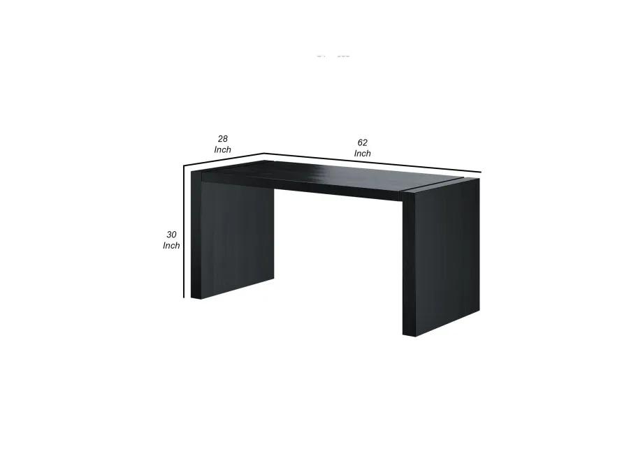 Lulu 28 Inch Minimalist Computer Desk Console with Panel Legs, Wenge-Benzara