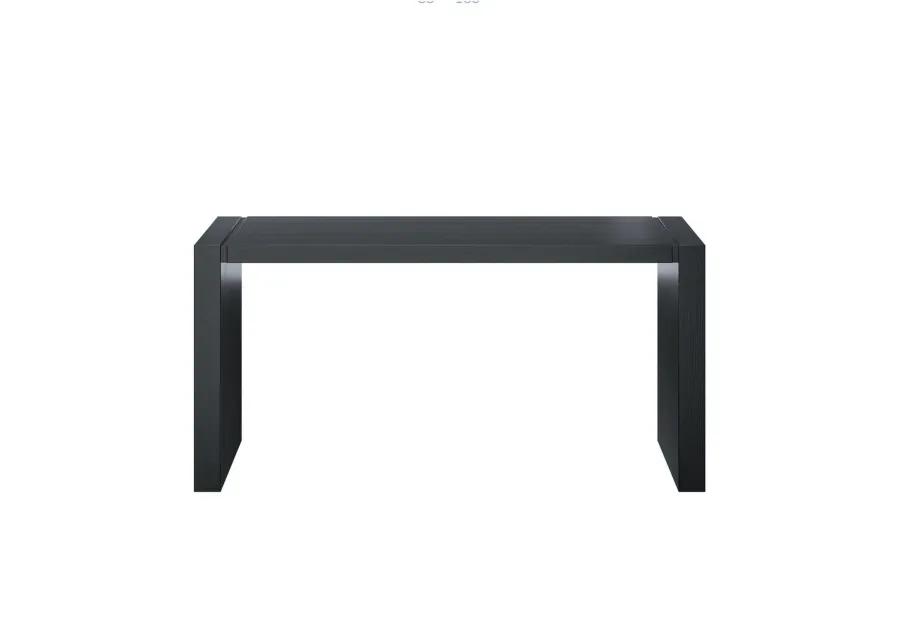 Lulu 28 Inch Minimalist Computer Desk Console with Panel Legs, Wenge-Benzara