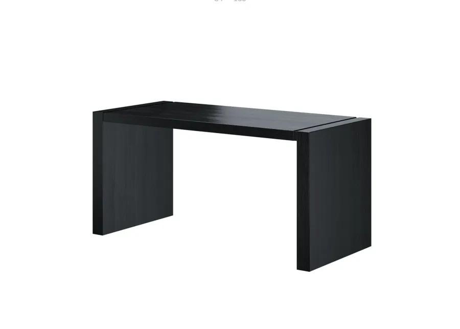 Lulu 28 Inch Minimalist Computer Desk Console with Panel Legs, Wenge-Benzara