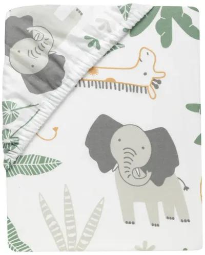 Lambs & Ivy Jungle Friends 100% Cotton Safari Animals Baby Fitted Crib Sheet