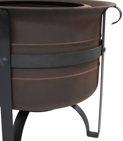 Sunnydaze Steel Cauldron-Style Smokeless Fire Pit with Spark Screen