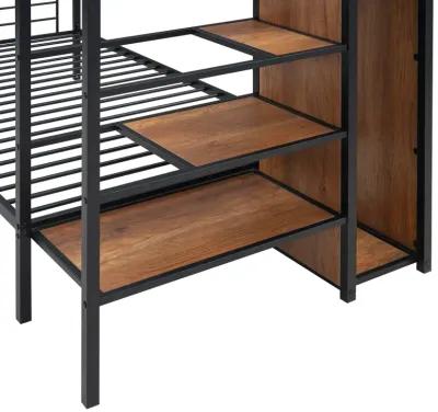 Merax Metal Bunk Bed with Lateral Storage Ladder