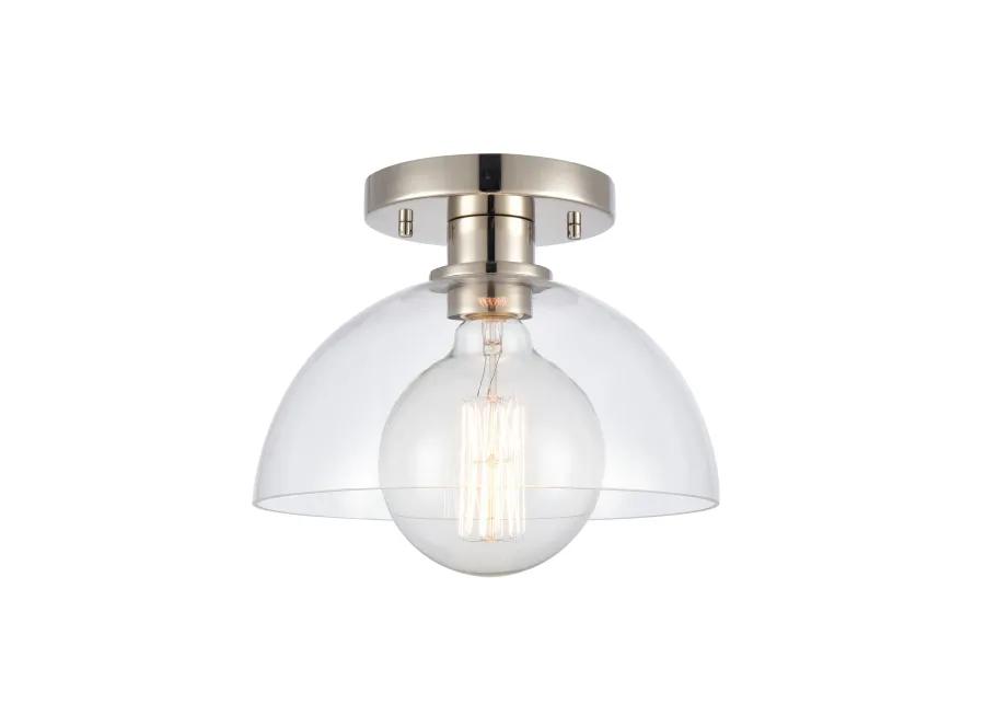 Julian 10'' Wide Silver 1-Light Semi Flush Mount