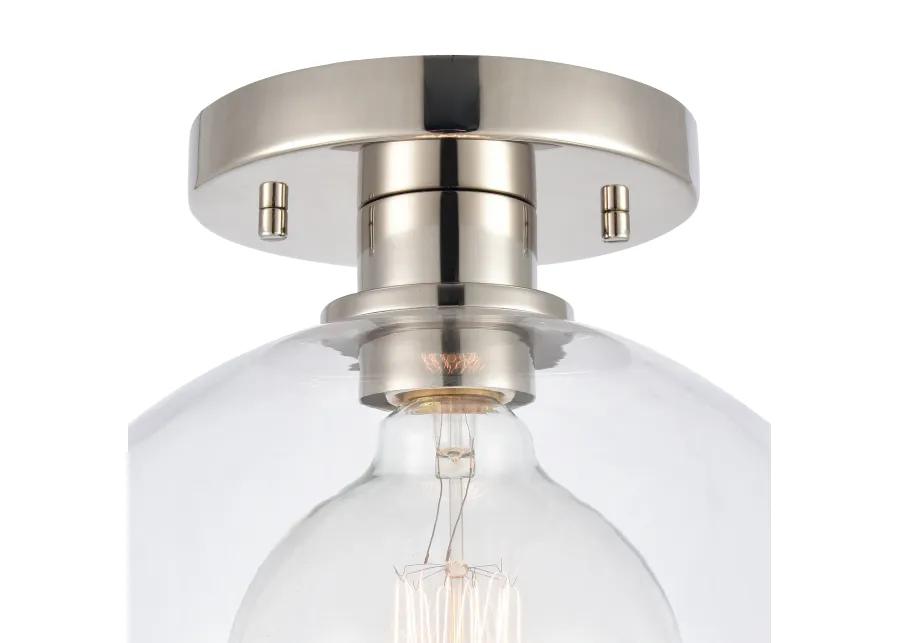 Julian 10'' Wide Silver 1-Light Semi Flush Mount