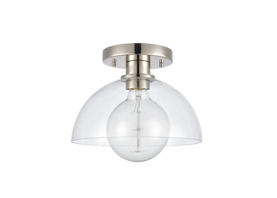 Julian 10'' Wide Silver 1-Light Semi Flush Mount