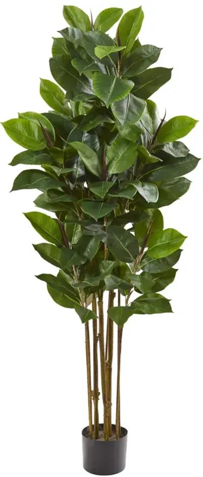 HomPlanti 58 Inches Rubber Leaf Artificial Tree