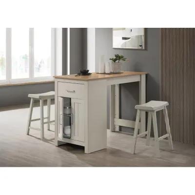 Small Space Counter Height Dining Set with Storage & Stools