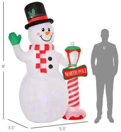 8 ft LED Light Up Snowman Outdoor Christmas Inflatable Lighted Yard Decoration