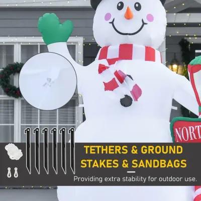 8 ft LED Light Up Snowman Outdoor Christmas Inflatable Lighted Yard Decoration