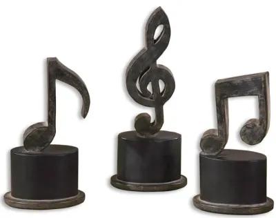 Uttermost Music Notes Metal Figurines, Set/3