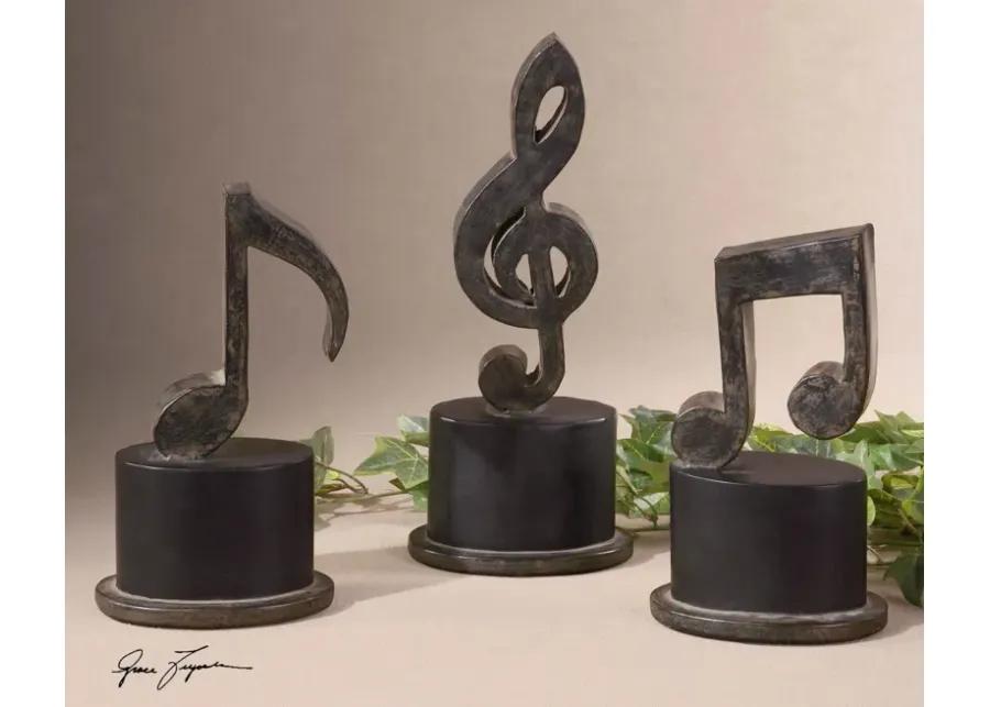 Uttermost Music Notes Metal Figurines, Set/3