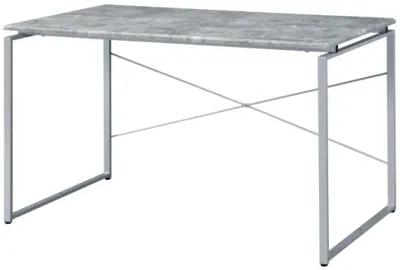 ACME Jurgen Writing Desk, Faux Concrete & Silver