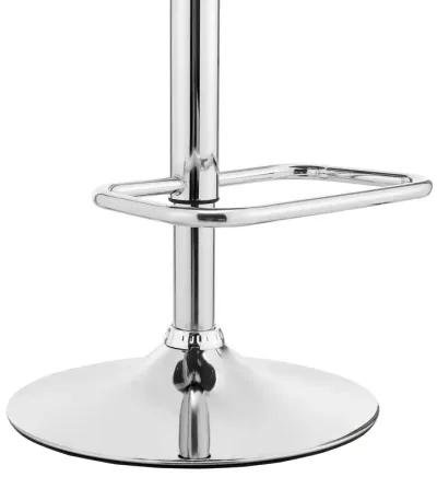 Leland Adjustable Gray Faux Leather and Chrome Finish Stool