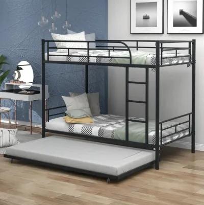 Merax Twin-Over-Twin Metal Bunk Bed With Trundle