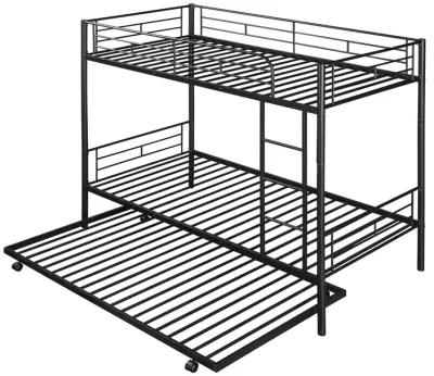 Merax Twin-Over-Twin Metal Bunk Bed With Trundle