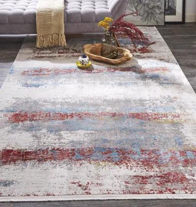 Cadiz 3902F Gray/Red/Blue 3'1" x 10' Rug