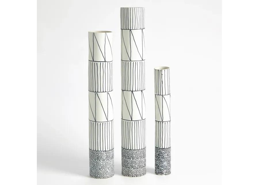 Tribal Stick Vase-White Medium