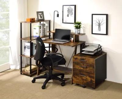 ACME Nypho Writing Desk, Weathered Oak & Black Finish