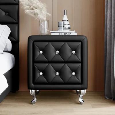 Merax Elegant Storage Night Table PU Nightstand