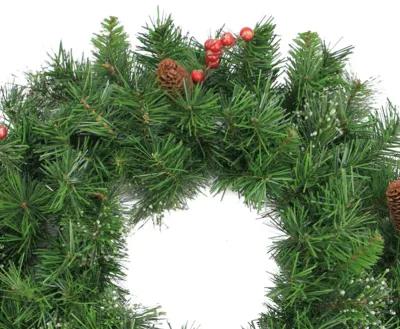 Iced Mixed Pine Berries and Pinecones Artificial Christmas Wreath - 24-Inch  Unlit